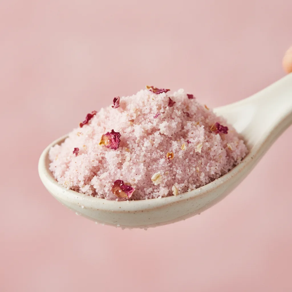 Rose and oat scrub texture