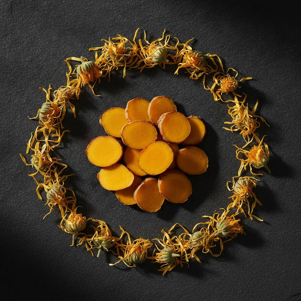 Fresh turmeric and calendula